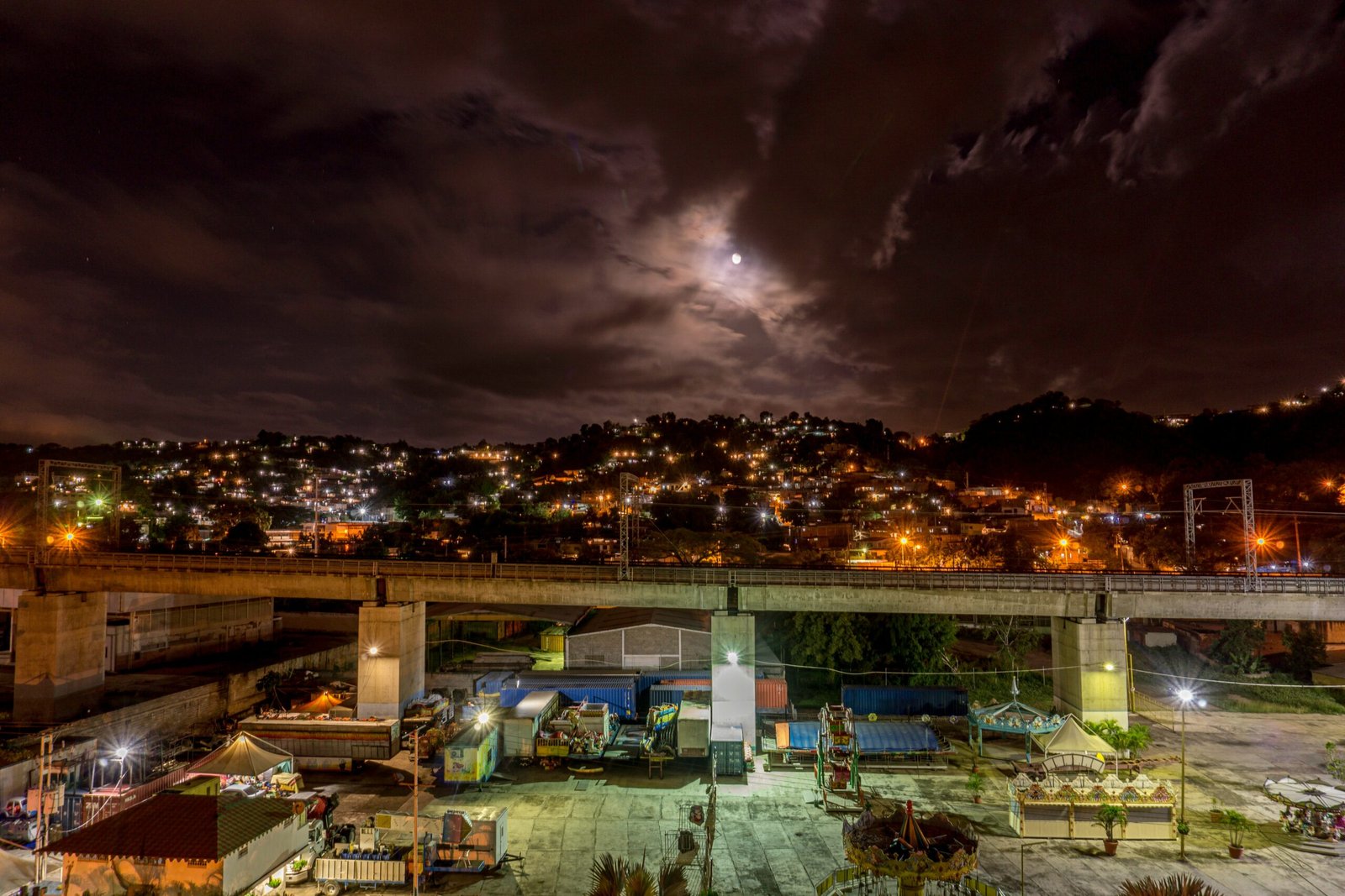 city with high rise buildings during night time